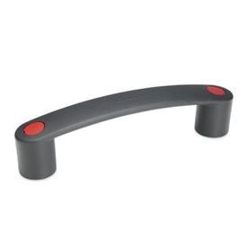 GN 628 Cabinet U-Handles, Plastic Color of the cover cap: DRT - Red, RAL 3000, matte finish