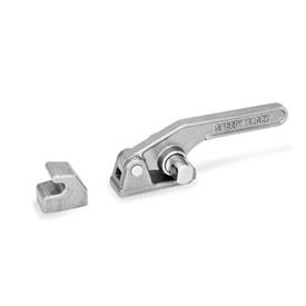 GN 852 Stainless Steel Latch Type Toggle Clamps, Heavy Duty Type Material: NI - Stainless steel<br />Type: TS - For welding, without U-bolt latch, with catch