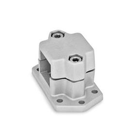 GN 147.3 Flanged Connector Clamps, Aluminum d<sub>1</sub> / s: V - Square<br />Finish: BL - Plain finish, matte shot-plasted