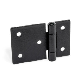 GN 136 Sheet Metal Hinges, Stainless Steel, Horizontally Elongated Material: NISW - Black, RAL 9005, textured finish<br />Type: B - With through-holes<br />Bildvarianten: l1 (b) - on both sides elongated