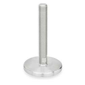 GN 21 Leveling Feet, Stainless Steel Type (Foot plate): D0 - Fine turned, without rubber underlay<br />Version of the screw: T - Without nut, wrench flat at the bottom