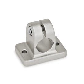 GN 145 Flanged Connector Clamps, Stainless Steel, with 2 Mounting Holes 