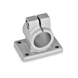GN 146 Flanged Connector Clamps, Aluminum, with 4 Holes Finish: BL - Blasted, matt