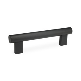 GN 666 Tubular Handles, Tube Aluminum / Stainless Steel Material / Finish: SW - Black, RAL 9005, textured finish