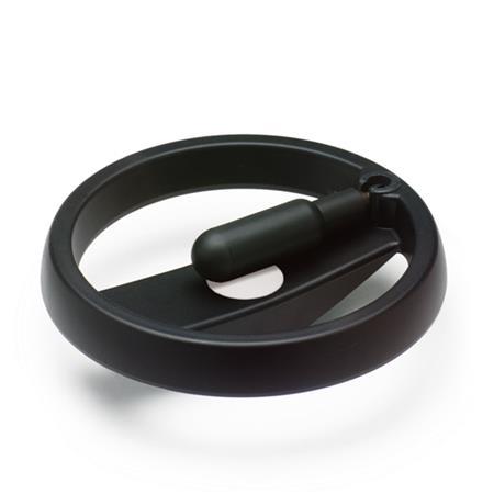 GN 522.3 Volants à poignée éclipsable, plastique, douille/mécanisme de rétractation en acier 