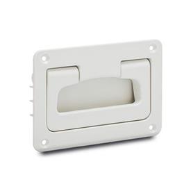 GN 825.2 Folding Handles with Recessed Tray, Plastic Color: WS - White, RAL 9002, matte finish