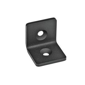 GN 967 Angle Pieces / Shackles Type: L - Angle<br />Finish: SW - Black, RAL 9005, textured finish<br />Identification no.: 1 - With bore for countersunk screws DIN 7991
