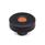 GN 534 Manopole zigrinate, plastica, boccola filettata ottone, calottina colorata Colore (Calottina): DOR - Arancio, RAL 2004, finitura mat