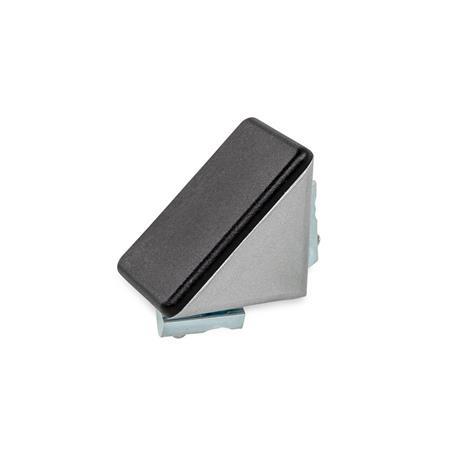 Soportes angulares GN 30i: Zamac, para perfiles de aluminio (sistema modular i), con accesorio