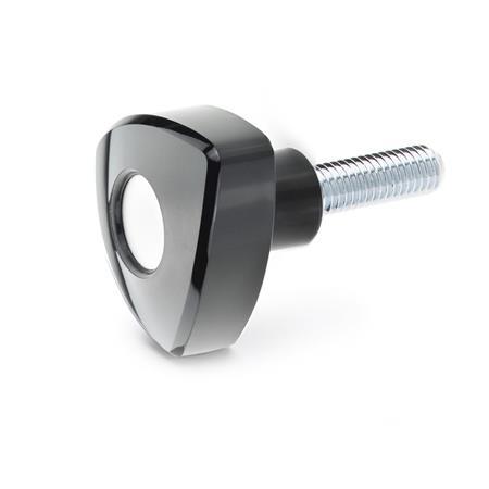 Boutons triangle avec goujon fileté GN 5339: Plastique, goujon fileté acier