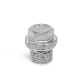 DIN 910 Tapones roscados, Acero / Acero inoxidable, con brida y hexágono exterior Material: A4 - Acero inoxidable<br />Tipo: AA - con junta anular de aluminio