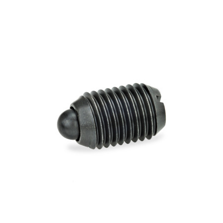 Poussoirs à ressort GN 615.1: Acier / Inox, avec boulon, avec fente