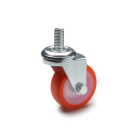 GN 22880 Light Duty Casters, Wheel Tread Polyurethane, Wheel Core Polyamide, Light Version Bearing type: G - Friction bearing<br />Type (bracket): G - Swivel bracket with threaded stud<br />Coding: L - Light version<br />Material (bracket): ST - Steel sheet metal