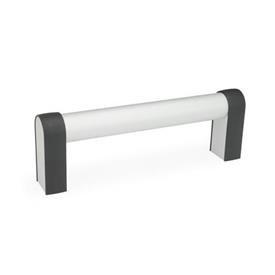 GN 669 Tubular Handles, Aluminum Type: A - Mounting from the back (threaded blind bore)<br />Finish: EL - Anodized, natural color