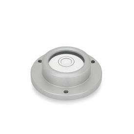 GN 2277 Bull´s Eye Spirit Levels with Mounting Flange Type: A - Mounting flange for bolting to surface<br />Material / Finish: ALN - Anodized, natural color