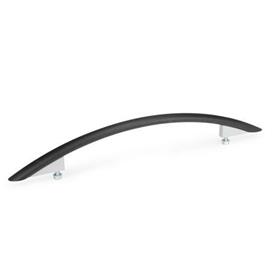 GN 665 Arch Handles, Aluminum Finish: SW - Black, RAL 9005, textured finish