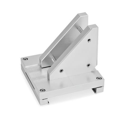 GN 900.3 Connecting Sets X-Z, Aluminum Type: P - Mounting the Z-axis via connecting plate and additional plate