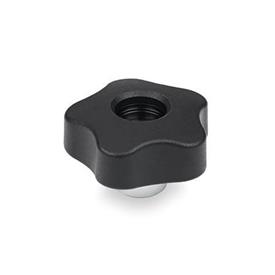 GN 5337.1 Star Knobs with Protruding Steel Bushing, without Cover Cap 