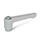 GN 302.2 Flat Adjustable Hand Levers, Zinc Die Casting, Bushing Steel Zinc Plated Color: SR - Silver, RAL 9006, textured finish