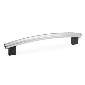 GN 666.4 Tubular Arch Handles, Tube Aluminum / Stainless Steel Finish: NG - ground, matte shiny
