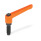 GN 306 Adjustable Hand Levers, Zinc Die Casting, Insert Steel, with External Thread, with Special Tipped Type: DZ - Hardened pivot
Color: O - Orange, RAL 2004, textured finish
