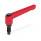 GN 306 Verstellbare Klemmhebel, Zink-Druckguss, Einsatz Stahl, mit Außengewinde, mit Sonderzapfen Form: ZK - Kugelzapfen
Farbe: R - rot, RAL 3000, strukturmatt
