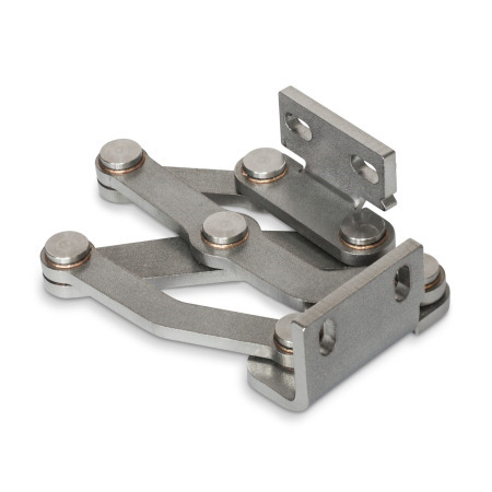Bisagras multiarticuladas GN 7237: Acero inoxidable, ocultas, ángulo de apertura de 180°