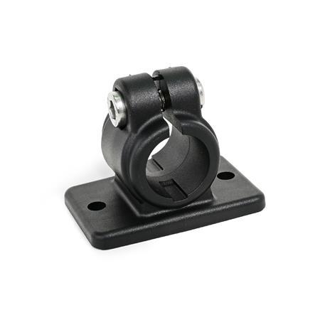 GN 146.9 Flanged Connector Clamps, Plastic Color: SW - Black, RAL 9005, matte finish
