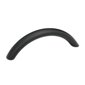 GN 565.4 Arch Handles, Aluminum Type: A - Mounting from the back (threaded blind bore)<br />Finish: SW - Black, RAL 9005, textured finish