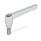 GN 300.1 Manettes indexables, zinc moulé sous pression, insert en Inox, avec goujon fileté Couleur: SR - argenté, RAL 9006, finition texturée