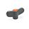 GN 634 Galletti di serraggio, plastica, boccola filettata ottone Colore della calottina: DOR - Arancio, RAL 2004, finitura mat
