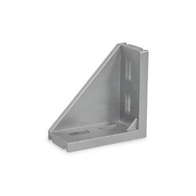 GN 30b Angle Brackets, Aluminum, for Aluminum Profiles (b-Modular System) Type: A - Without accessory<br />Finish: AW - Painted, white aluminum<br />Size: 30x60/40x80/45x90