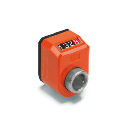 GN 954.2 Indicadores de posición, eje hueco de acero inoxidable, 4 dígitos, indicador digital, contador mecánico Posición en pantalla: AR - oblicua, abajo<br />Color: OR - Naranja, RAL 2004