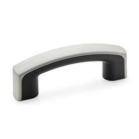 GN 629 Cabinet U-Handles, Plastic, with Cover Cap Color of the cover cap: DGR - Gray, RAL 7035, matte finish