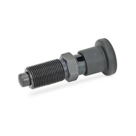 GN 817 Indexing Plungers, Steel / Plastic Knob Type: C - With rest position, without lock nut