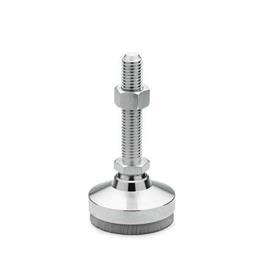 GN 342.2 Pieds de machine avec amortissement des vibrations + goujon fileté 