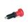 GN 617.2 Rastbolzen, Führung Kunststoff, Raststift Edelstahl, mit rotem Knopf Form: B - ohne Rastsperre, ohne Kontermutter
Werkstoff: NI - Edelstahl