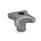 DIN 6335 Hand Knobs, Cast Iron Material: GG - Cast iron
Type: B - With plain through bore H7