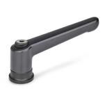 Adjustable Hand Levers, Zinc Die Casting, Insert Steel, with Internal Thread, with Increased Clamping Force