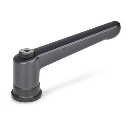 Manettes indexables GN 300.4: Zinc moulé sous pression, insert acier, avec filetage interne, à force de serrage accrue