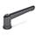 GN 300.4 Maniglie a ripresa lega di zinco pressofusa, inserto acciaio, con filettatura interna, con forza di serraggio maggiore Colore: SZ - nero, RAL 9005, finitura satinata