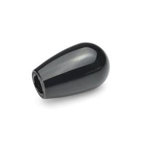 GN 719.2 Boutons de levier bombés, plastique Couleur: SW - noir, RAL 9005, brillant