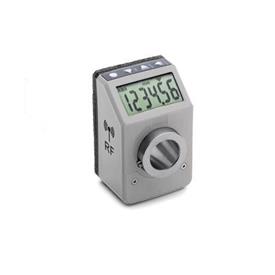 GN 9153 Position Indicators, 6 digits, Electronic, LCD-Display, Data Transmission via Radio Frequency Color: GR - Gray, RAL 7035