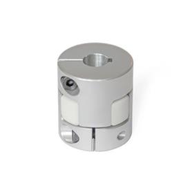 GN 2240 Elastomer Jaw Couplings with Clamping Hub Bore code: K - With keyway (from d<sub>1</sub> = 30)<br />Hardness: WS - 92 Shore A, white