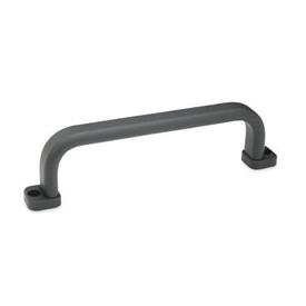GN 668 Flat Cabinet U-Handles, Aluminum Type: B - Mounting from the operator's side (only for b<sub>1</sub> = 20)<br />Finish: SW - Black, RAL 9005, textured finish