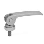 Stainless Steel Clamping Levers with Eccentrical Cam with Threaded Stud