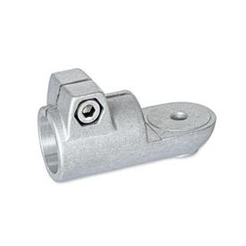 GN 276 Noix de serrage orientables, aluminium Type: OZ - sans encoche de centrage (lisse)<br />Finition: BL - blanc, finition grenaillée mate