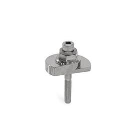 GN 918.6 Clamping Bolts, Stainless Steel, Upward Clamping, Screw from the Operator's Side Type: SKS - With hex<br />Clamping direction: R - By clockwise rotation (drawn version)