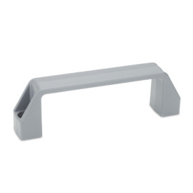 GN 528 Maniglie a ponte per armadi, plastica Materiale: PA - Plastica<br />Colore: GR - grigio, RAL 7031, finitura matt