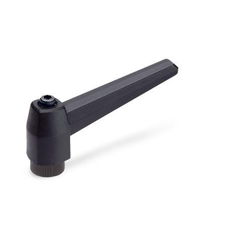 Adjustable Hand Levers GN 500: Plastic, Threaded Bushing Steel